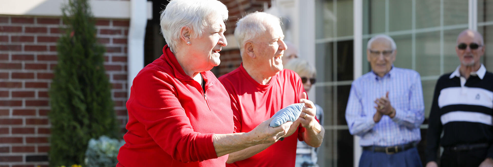 Seniors playing a game.