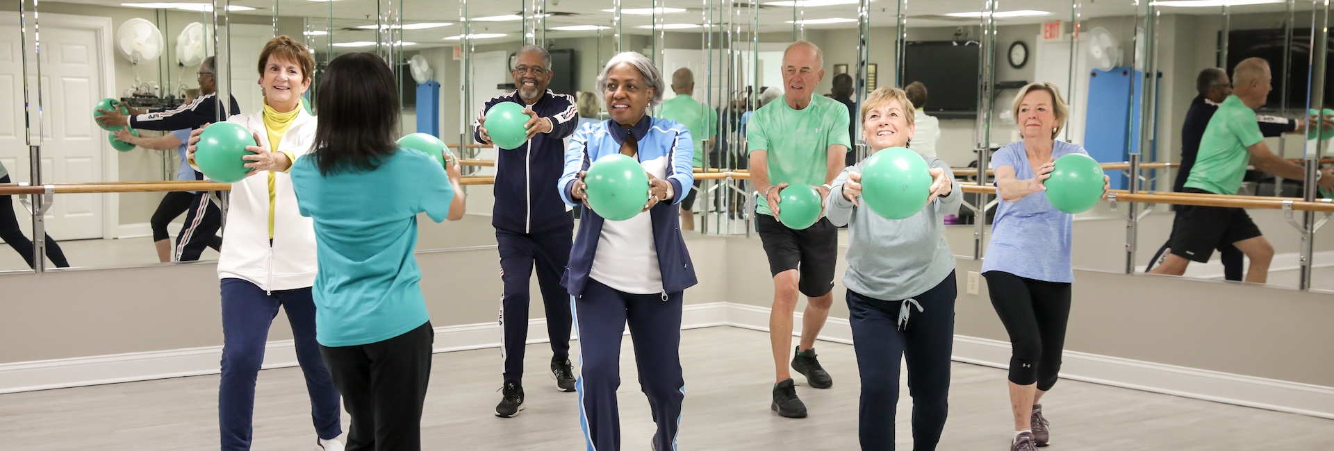 Senior group exercise class