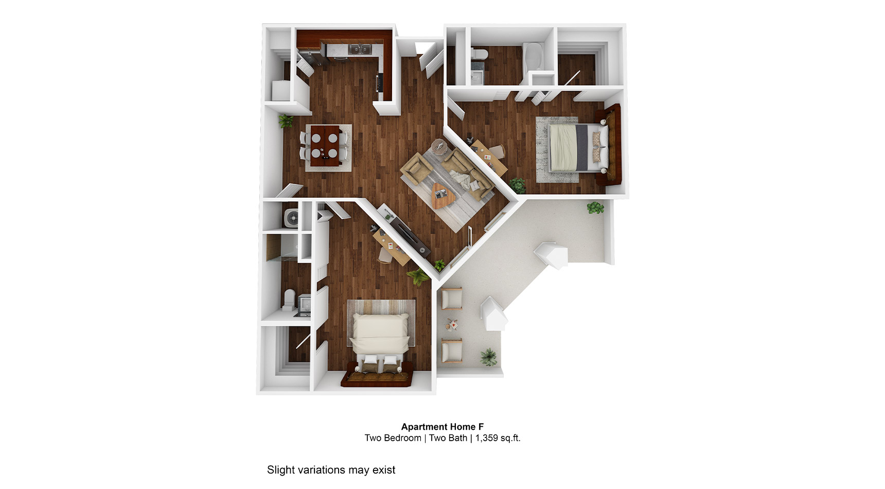 Apartment F 2D Floor Plan